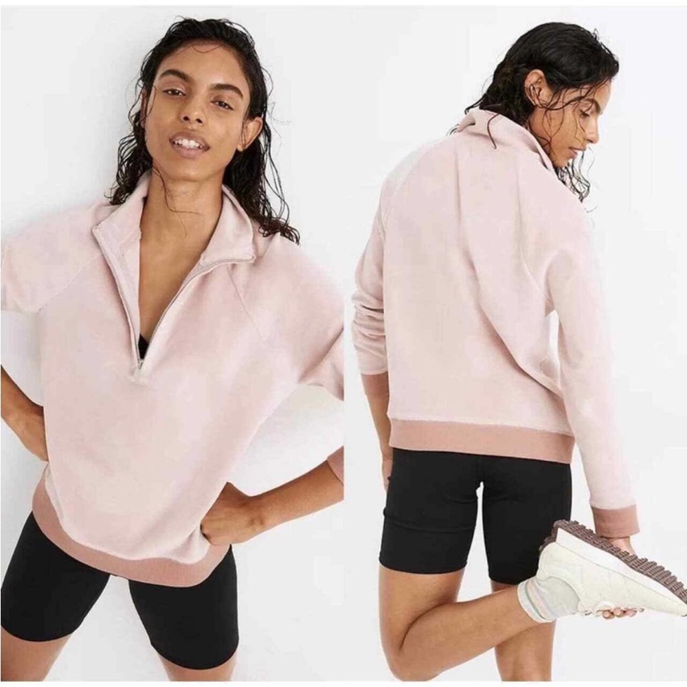 MADEWELL MWL Velour Half-Zip Sweatshirt size M